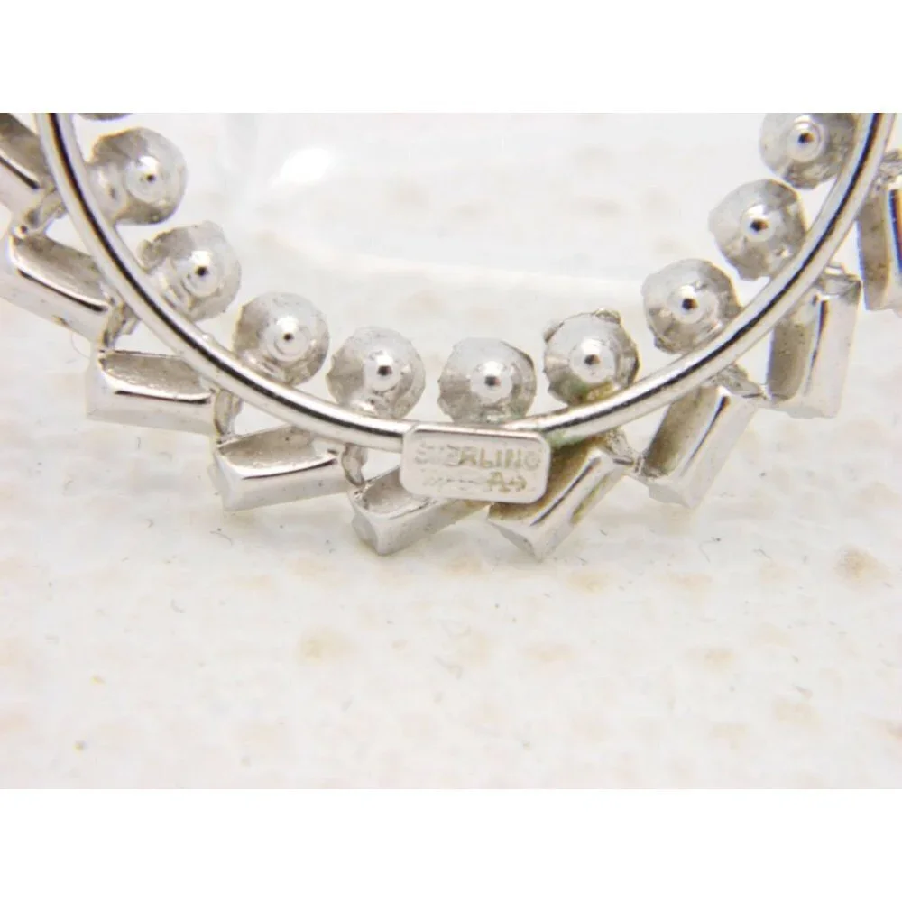 .925 Sterling Silver Carl Art Clear Glass Rhinston